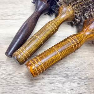Lược Chải Tóc Tròn Bằng Lông Lợn Chuyên Nghiệp Dành Cho Nữ Nam Cán Gỗ Phụ Kiện Tạo Kiểu Tóc Cho Mọi Loại Tóc