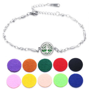 2025 NewPerfume Bracelet 12mm Essential Oil Diffuser Aromatherapy Locket Bracelet Tree of Life 316L Stanless Steel Diffuser