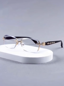 Vintage Frameless Diamond Trimmed Reading Glasses HD Anti Blue Light Fesyen Tinggi Cermin Mata Baca Tanpa Bingkai Ringan selesa