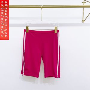 กางเกงขาสั้นปั่นจักรยานผ้าถักเอวสูง 5 นิ้วสำหรับผู้หญิง กางเกงขายาวทรงเข้ารูป ทรงหลวม ทรงเข้ารูป สไตล์เกาหลี