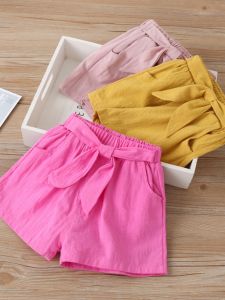 Girl Shorts Summer New Arrival Pure Cotton Thin Casual Pants Female Baby Four Corners Outer Wear Pants K-style Primary School Middle Pants