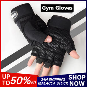 2PCS Sports Training Gloves Fitness Weight Lifting Hand Protect Heavyweight Workout Exercise Gloves Breathable Men Half-Finger Gloves M/L/XL