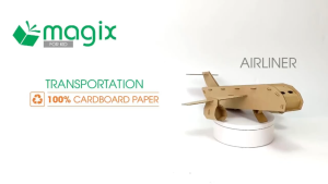 MFK06I - Máy bay thương mại carton - 31x24x10cm - Đồ chơi lắp ráp mô hình từ bìa carton cứng cao cấp