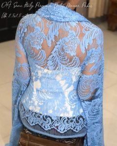 Bakal Kebaya Kain Brokat Pengantin Semi Italy Ysl Mawar Pakis Premium 25 mtr