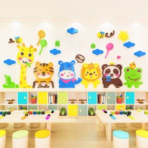 ติดเต็มผนัง 3D โมเดิร์น ลายการ์ตูน ตกแต่งห้องเรียน ตกแต่งสวนสนุก ติดผนังห้องนอนเด็ก ติดกระดาษติดผนังแบบเคลื่อนที่ได้