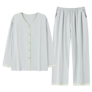 MiiOW | Womens Modal Sleepwear Thin Long Sleeve Cool Feeling Home Clothes Set Summer New Arrival Cat Person MiiOW V-neck Casual Suit