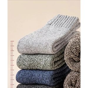 Tất Cotton Dày Cho Nam Ống Giữa Ấm Áp Sang Trọng Chống Mùi Thấm Hút Mồ Hôi Cho Mùa Thu Đông - Màu Sắc Đa Dạng Đen Cà Phê Xám Nhạt Xanh Hải Quân