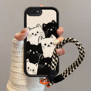 casing hp OPPO A5 A3s terbaru 2025 Kucing hitam putih Kartun Avatar