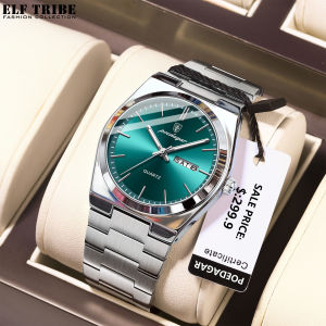 ELF TRIBE Nam công sở thường ngày xem không thấm nước sáng ngày Đồng hồ Quartz cổ tay bằng thép không gỉ sang trọng xem cho nam giới
