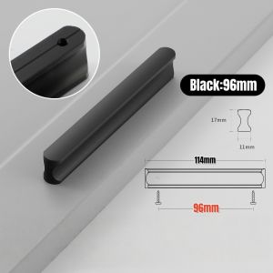 Modern Solid Aluminum Alloy Cabinet Handles with ScrewsSimple Furniture Door HandleKitchen Cupboard KnobWardrobe Drawer Pulls