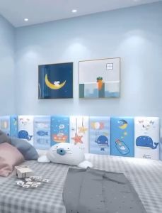 【6Pcs】30*60cm Anti Collision Foam Wallpaper for Baby Strip Bumper Kindergarten Wall Stickers Wall Foam for Baby