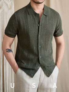 Summer Collared Fitted Breathable Linen Polo Shirt