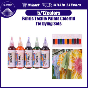 DIY Textile Liquid Tie Dye Ink Paint Fabric Pigment 100Ml with Gloves for Girls Boys
