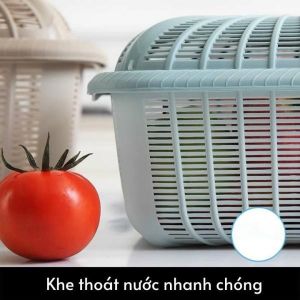 Rổ vuông có nắp đậy đựng đồ đựng rau củtrái cây an toàn  rổ nhựa vuông  rổ nhựa Việt Nhật 3270