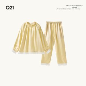 Q21 | Silk Lace Children Pajamas Set Machine Washable