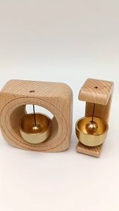 Wooden Doorbell Black Walnut Wood Door Bell Creative Ins Wireless Magnetic Suction Doorbells Hanging Decoration Home Entry Decor