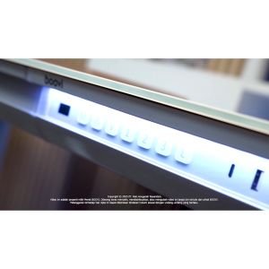 Boovi Meja Kerja Belajar Komputer Elektrik Adjustable Standing Desk Tempered Glass Wireless Charging