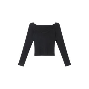 ALOHA LU | Đồ Lót Knit Cổ Vuông Phong Cách Pháp Dáng Ôm