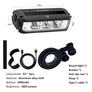 SHIZIWANGRI | Đèn Xe Đạp LED Sạc USB 4000mAh 6 Chế Độ 2800 Lumen Chống Nước Đèn Pha Hợp Kim Nhôm Dành Cho Xe Đạp