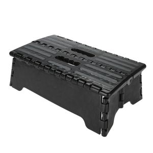 Portable Folding Step Stool Black Step Ladder for Elderly Pregnant Bathroom Travel Use Elderly Step