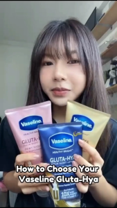 Vaseline Healthy Bright Gluta Hya Serum Burst Lotion Day & Night 300ml (Dewy Radiance/Flawless Bright/Overnight Repair)