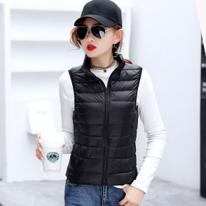 Lightweight Waterproof Puffer Vests Jackets Women Winter Warm White Duck Down Coats Down Vest Jacket for Women Quilted Gilet Padded Coat