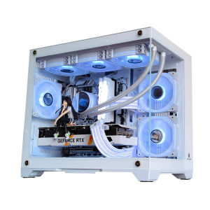 White Snow Playmate Bravery Solo Computer Case Desktop MATX Sea View Room Water Cooling Full Side Transparent ITX Case