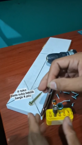 Paket 4 Pcs Mata Kepala Bor Plus Minus Mahnet Roofing Baut Magnet Sekrup Mur Gipsum Angin