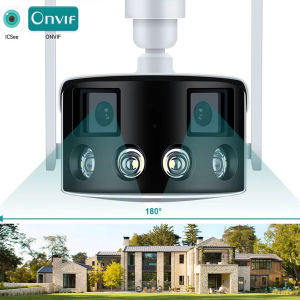 BESDER | 8MP 4K Dual Lens Ultra wide angle 180° Wifi IP Camera Cecurity Protection Ai Human Detect Security Surveillance ICSEE APP