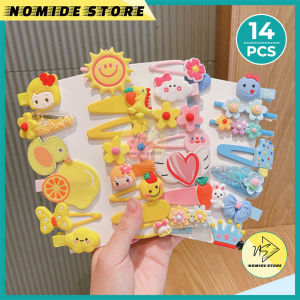 Jepitan Rambut Korea Anak Perempuan Motif Bunga 1 Set 14 Pcs Aksesoris Rambut Perempuan AK109 NOMIDE