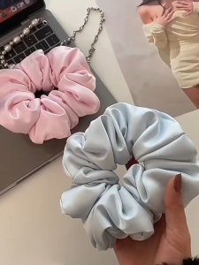 Ikat Rambut Scrunchie Bahan Satin / Kunciran Rambut Korea Aesthetic Hairband / Cepol Rambut Satin