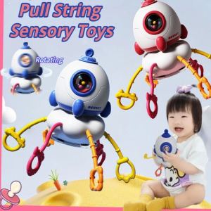 Montessori Pull String Sensory Toys: Perfect Rattles & Silicone Teethers for Babies 6-12 Months
