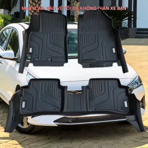 HYUNDAI ACCENT 2018 – 2023: Thảm lót sàn MAXXCAR nhựa TPE đúc 3 tấm 5D tràn viền cao cấp.