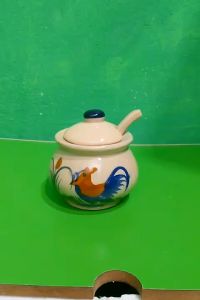 Set 3 Hũ Đựng Gia Vị gốm sứ Nắp Kèm thìa thông minh cho nhà bếp