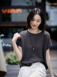Comfortable Breathable Fabric and Paper Yarn Knit Shirt