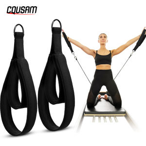 1 Pair Pilates Double Loop Straps for Reformer Fitness D-Ring Straps Handle Yoga Exercise Accessories for Home Gym Workout