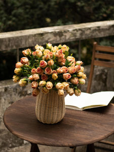 Rose Dried Flower Décorative Fake Flower Living Room Dining Table Vintage Simulation Photography Prop Home Decoration