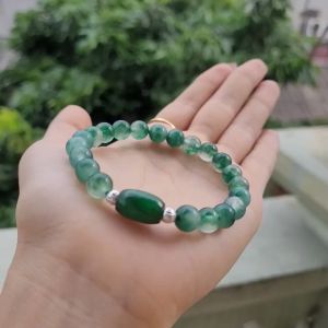 Vòng Băng Ngọkc Thủy Tảo mix lu thống CTST dáng bầu bi Ag - Phong Thủy TUDO