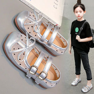 Childrens Summer Fashionable Soft-Soled Cutout Ballet-Style Leather Sandals