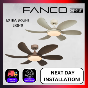 (NEXT DAY INSTALL) FANCO GIRASOL 46" DC Motor Ceiling Fan with 36W 3 Tone LED Light Kit & Remote