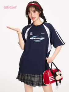 Gbiaior | American College Style Street Design Letter Print Short Sleeve T-Shirt