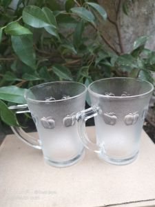 2pcs cangkir kopi bahan kaca tebal/gelas kopi
