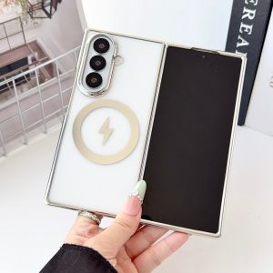 Electroplating Transparent For Magsafe Magnetic Phone Case For Samsuang Galaxy Z Fold 8 Ultra 7 FE 6 5 4 3 Shockproof Back Cover