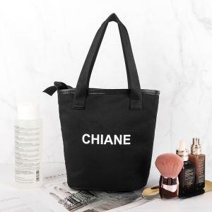 กระเป๋าใส่ของแบบพกพาขนาดใหญ่ผ้าใบลายดอกเดซี่สไตล์ญี่ปุ่นสำหรับใส่เครื่องสำอางและเครื่องใช้ในครัวเรือน