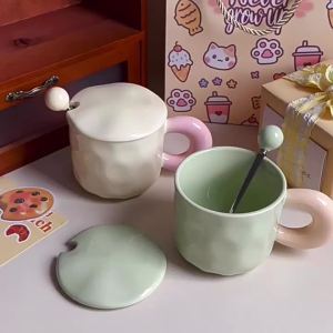 INS Style Ceramic Mug With Lid