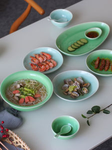 Large Size Creative Ceramic Dining Set Porcelain Plate Bowl Dish Combination Home Use Small Spoon Individual Item