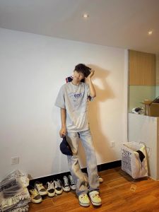 Extra Large Mens T-Shirt Short Sleeve round Neck Summer Fashion Brand Heavyweight Grey Half Sleeve Top Cotton Pure Breathable