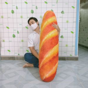 GẤU BÔNG BÁNH MÌ SIZE LỚN 1 MÉT GỐI ÔM 3D NẰM NGỦ HÀNG CAO CẤP VIỆT NAM XUẤT KHẨU