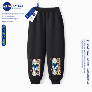 NASA Collaborative Otaman Boys Fleece Lined Trousers Spring Autumn Style Casual Elastic Waist Cotton Blend Nine Points