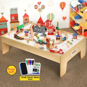 LEKU | Large Capacity Wooden Train Set
